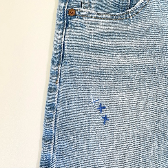 Res Ipsa Custom Levi’s Jeans Wedgie Straight Ankle High Waist Tango Light 25 - Picture 7 of 16